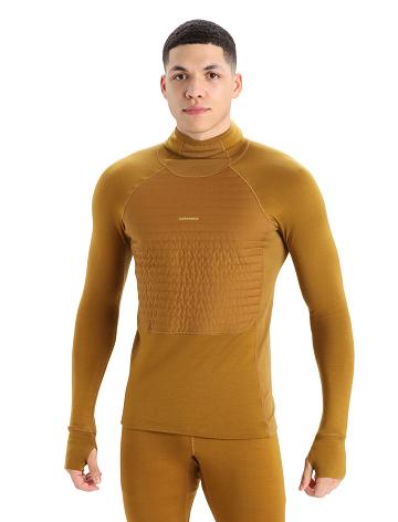 Icebreaker ZoneKnit™ Merino Insulated Long Sleeve Hoodie Miesten Base Layers Ruskea | FI 1329DFMN